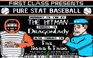 Pure Stat Baseball Title Screen